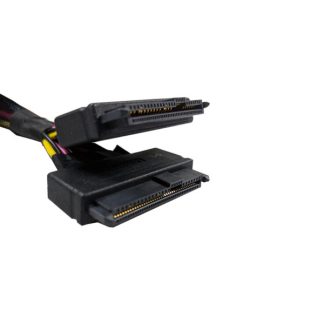 GEN4 SLIMSAS X8 (SFF-8654) TO *2 PCIE DRIVE RECEPTACLE (SFF-8639) CABLE (FOR U.2, 1×4 ONLY)